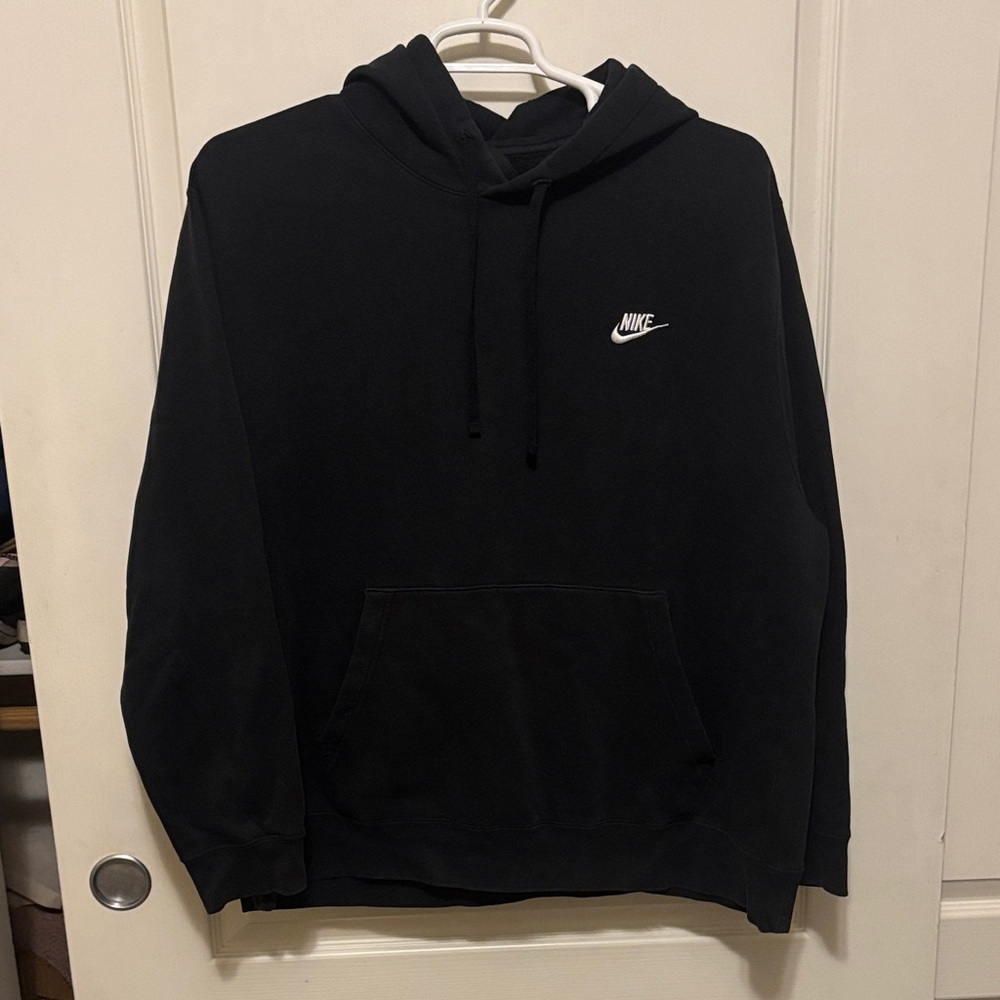 Nike Men's Hoodie in Black with White Swoosh